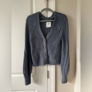 Abercrombie Fitch Blue Cardigan with balloon sleeves